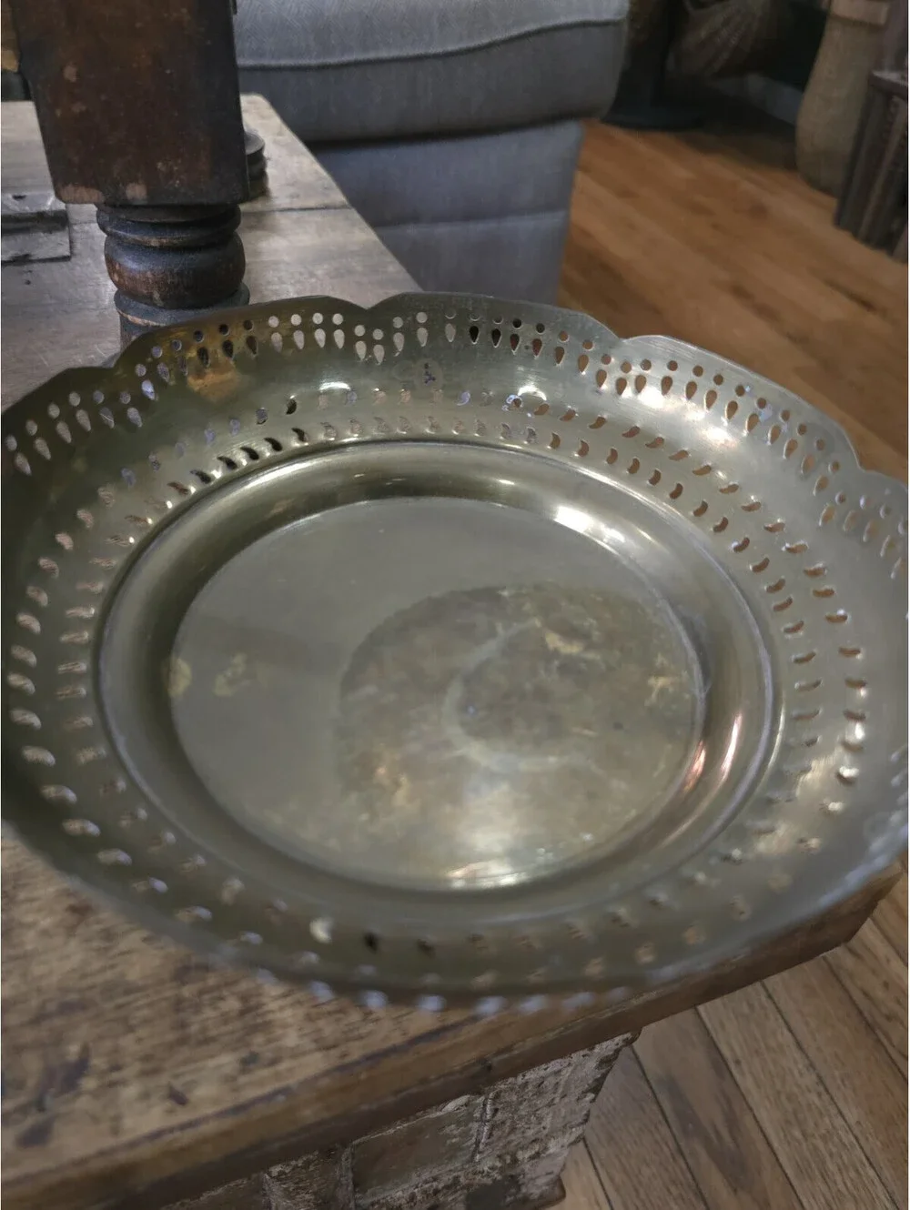 Vintage Brass basket, fruit basket
